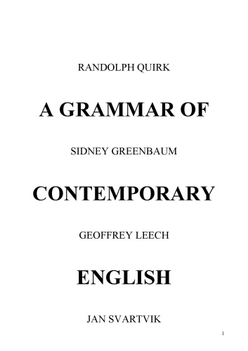 A Grammar of Contemporary English