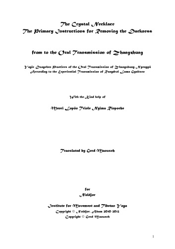 The Crystal Necklace - The Primary Instructions for Removing the Darkness