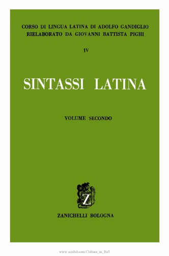 Corso di lingua latina: sintassi latina