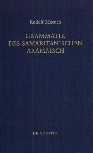 Grammatik des samaritanischen Aramäisch