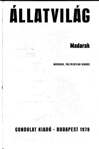 Urania állatvilág. Madarak