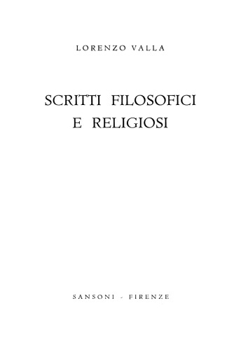 Scritti filosofici e religiosi