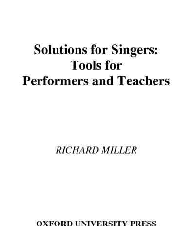 Solutions for Singers: Tools for Performers and Teachers
