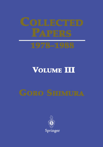 Collected Papers: Volume III: 1978-1988