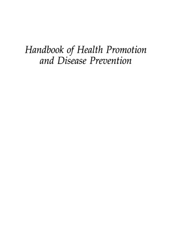 Handbook of Health Promotion and Disease Prevention
