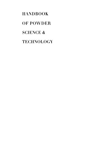 Handbook of Powder Science & Technology