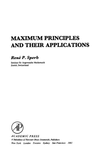 Maximum Principles and Their Applications