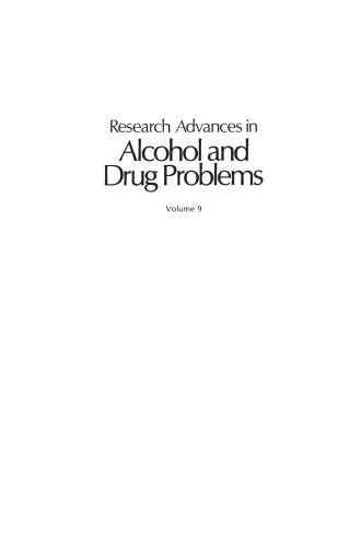 Research Advances in Alcohol and Drug Problems