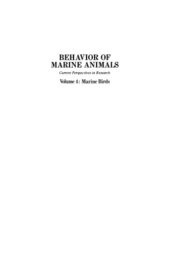 Behavior of Marine Animals: Current Perspectives in Research. Marine Birds