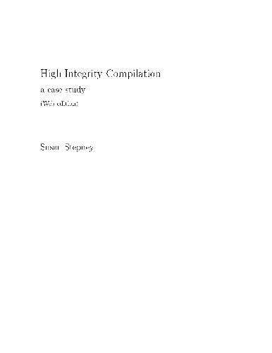 High integrity compilation: a case study