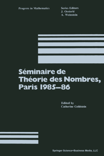 Séminaire de Théorie des Nombres, Paris 1985–86
