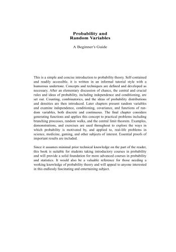 Probability and random variables: a beginner's guide