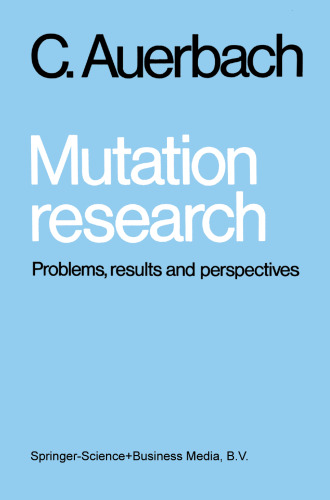 Mutation research: Problems, results and perspectives