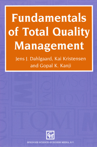 Fundamentals of Total Quality Management: Process analysis and improvement