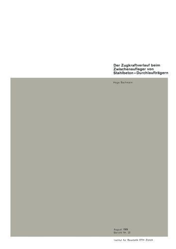 Der Zugkraftverlauf beim Zwischenauflager von Stahlbeton-Durchlaufträgern