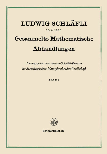 Gesammelte Mathematische Abhandlungen: Band I