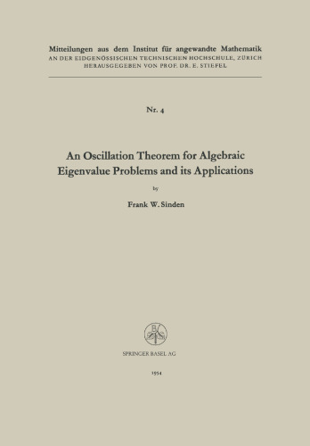 An Oscillation Theorem for Algebraic Eigenvalue Problems and its Applications