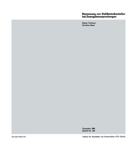 Bemessung von Stahlbetonteilen bei Zwangbeanspruchung