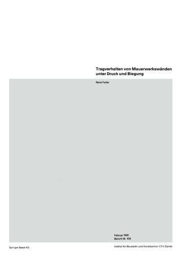 Tragverhalten von Mauerwerkswänden unter Druck und Biegung