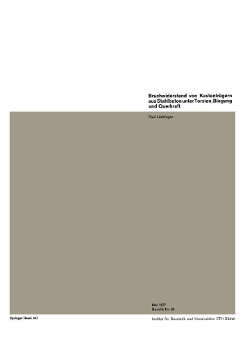 Bruchwiderstand von Kastenträgern aus Stahlbeton unter Torsion, Biegung und Querkraft