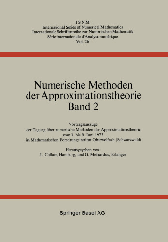 Numerische Methoden der Approximationstheorie: Band 2