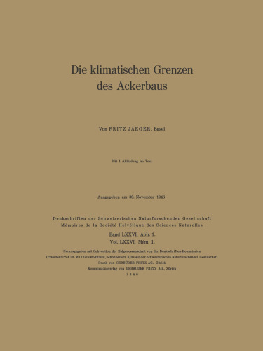 Die klimatischen Grenzen des Ackerbaus