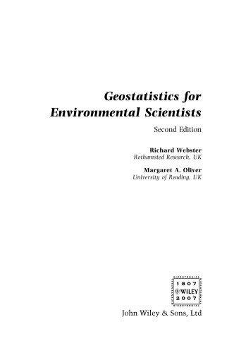 Geostatistics for environmental scientists