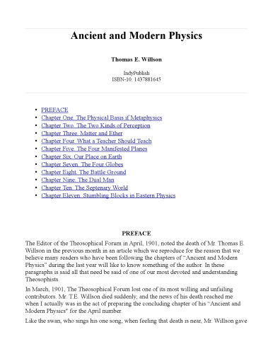 Ancient and Modern Physics