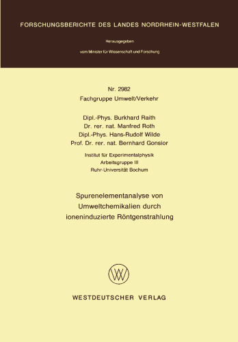 Spurenelementanalyse von Umweltchemikalien durch ioneninduzierte Röntgenstrahlung