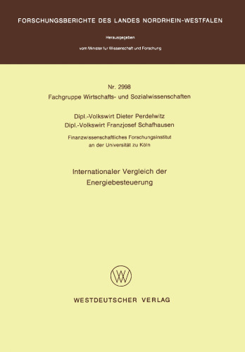 Internationaler Vergleich der Energiebesteuerung