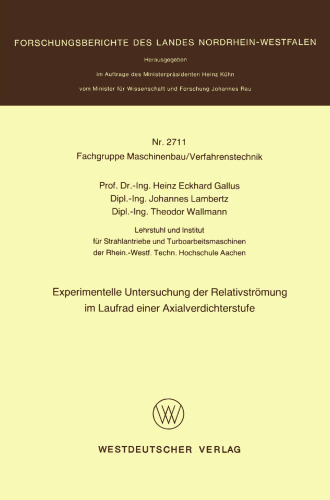 Experimentelle Untersuchung der Relativströmung im Laufrad einer Axialverdichterstufe