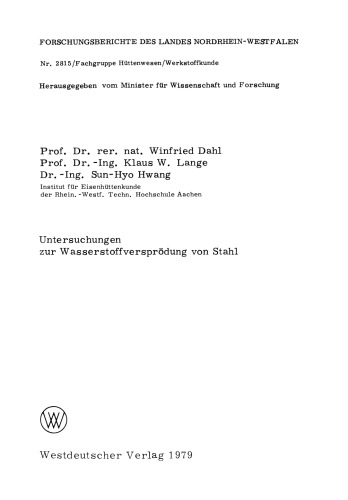 Untersuchungen zur Wasserstoffversprödung von Stahl