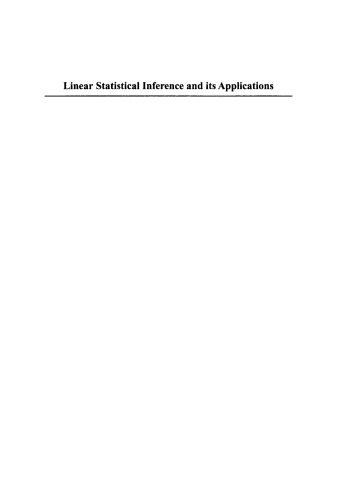 Linear statistical inference and its applications