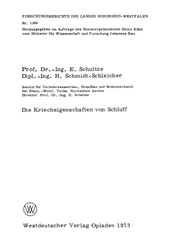 Die Kriecheigenschaften von Schluff