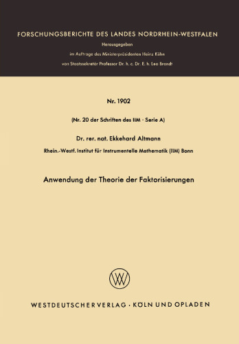 Anwendung der Theorie der Faktorisierungen