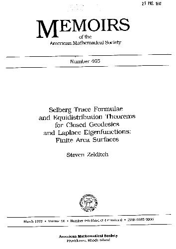 Selberg trace formulae and equidistribution theorems for closed geodesics and Laplace eigenfunctions: finite area surfaces