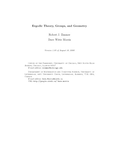 Ergodic theory, groups, and geometry