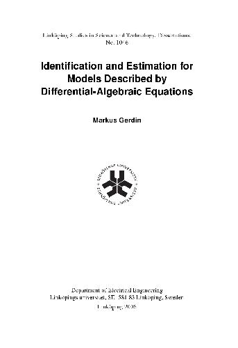 Identification and estimation for models described by differential-algebraic equations