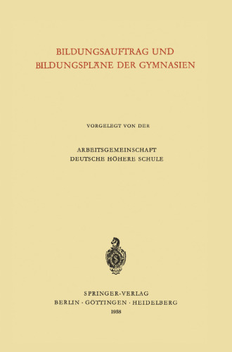 Bildungsauftrag und Bildungspläne der Gymnasien
