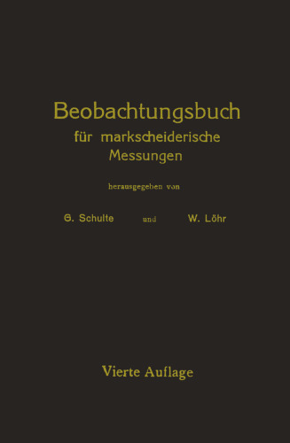 Beobachtungsbuch für markscheiderische Messungen