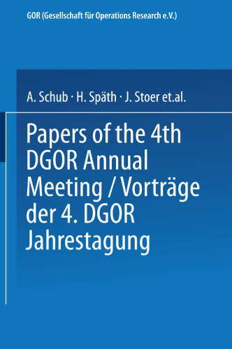 Vorträge der Jahrestagung 1974 DGOR Papers of the Annual Meeting