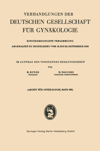 Einunddreissigste Versammlung Abgehalten zu Heidelberg vom 18. bis 22. September 1956