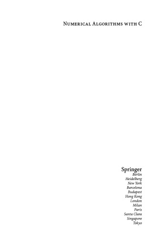 Numerical Algorithms with C