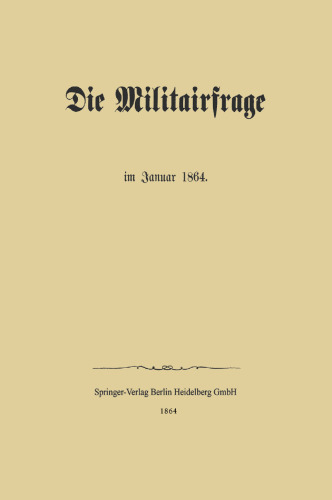 Die Militairfrage im Januar 1864
