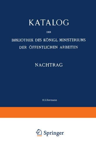 Katalog: Nachtrag (1907–13)