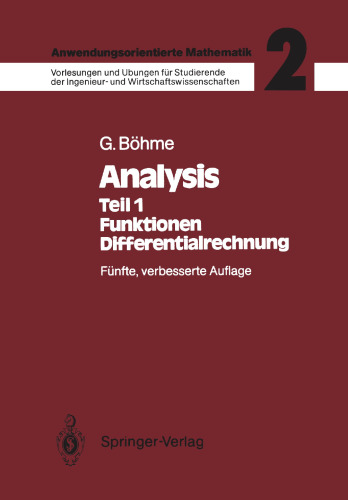 Analysis: Teil 1 Funktionen, Differentialrechnung