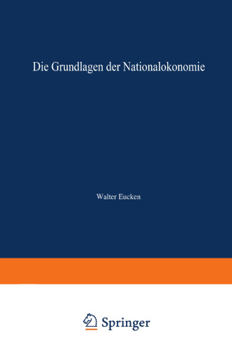 Die Grundlagen der Nationalökonomie