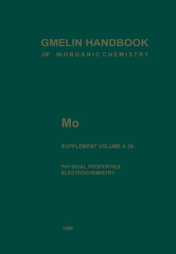 Mo Molybdenum: Physical Properties, Part 2. Electrochemistry