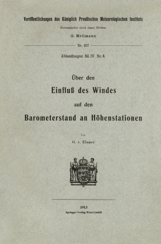 Über den Einfluß des Windes auf den Barometerstand an Höhenstationen