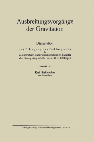Ausbreitungsvorgänge der Gravitation
